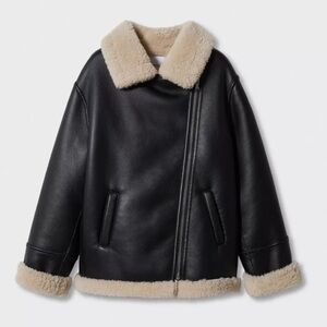MANGO faux shearling lined jacket